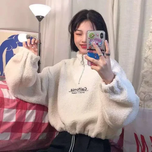 New stylish California Fuzzy Sewatshirt jackett